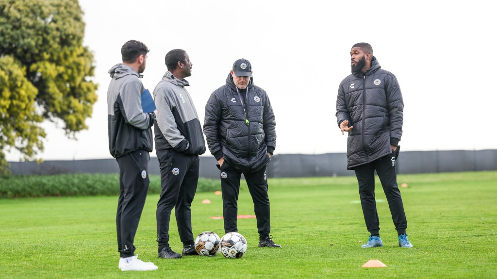 Image of Oakland Root coaches: Noah Delgado, Joseph Nane, Zak Gordon, Gavin Glinton.