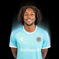Kendall McIntosh wearing an Oakland Roots SC keeper kit.