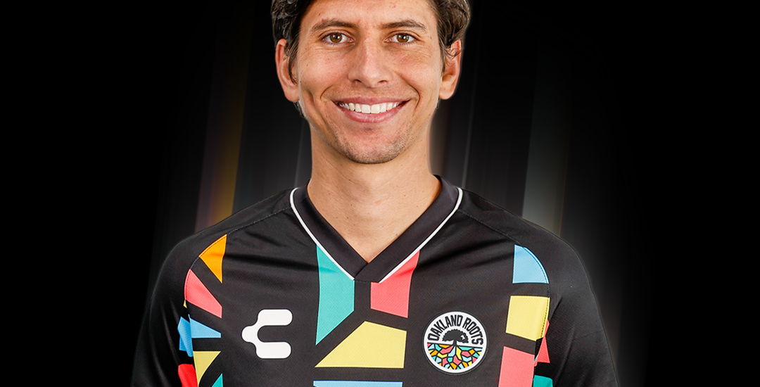 Jürgen Damm headshot while wearing an Oakland Roots SC First kit.