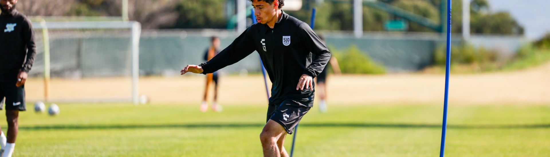 Julio Martinez at Oakland Roots SC training at the UCSF Health Performance Center.