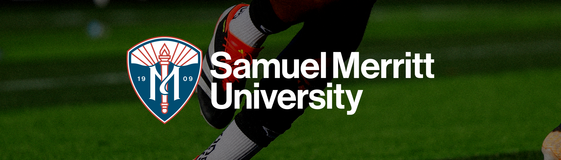 Samuel Merritt University logo with Oakland Roots and Soul SC graphic.